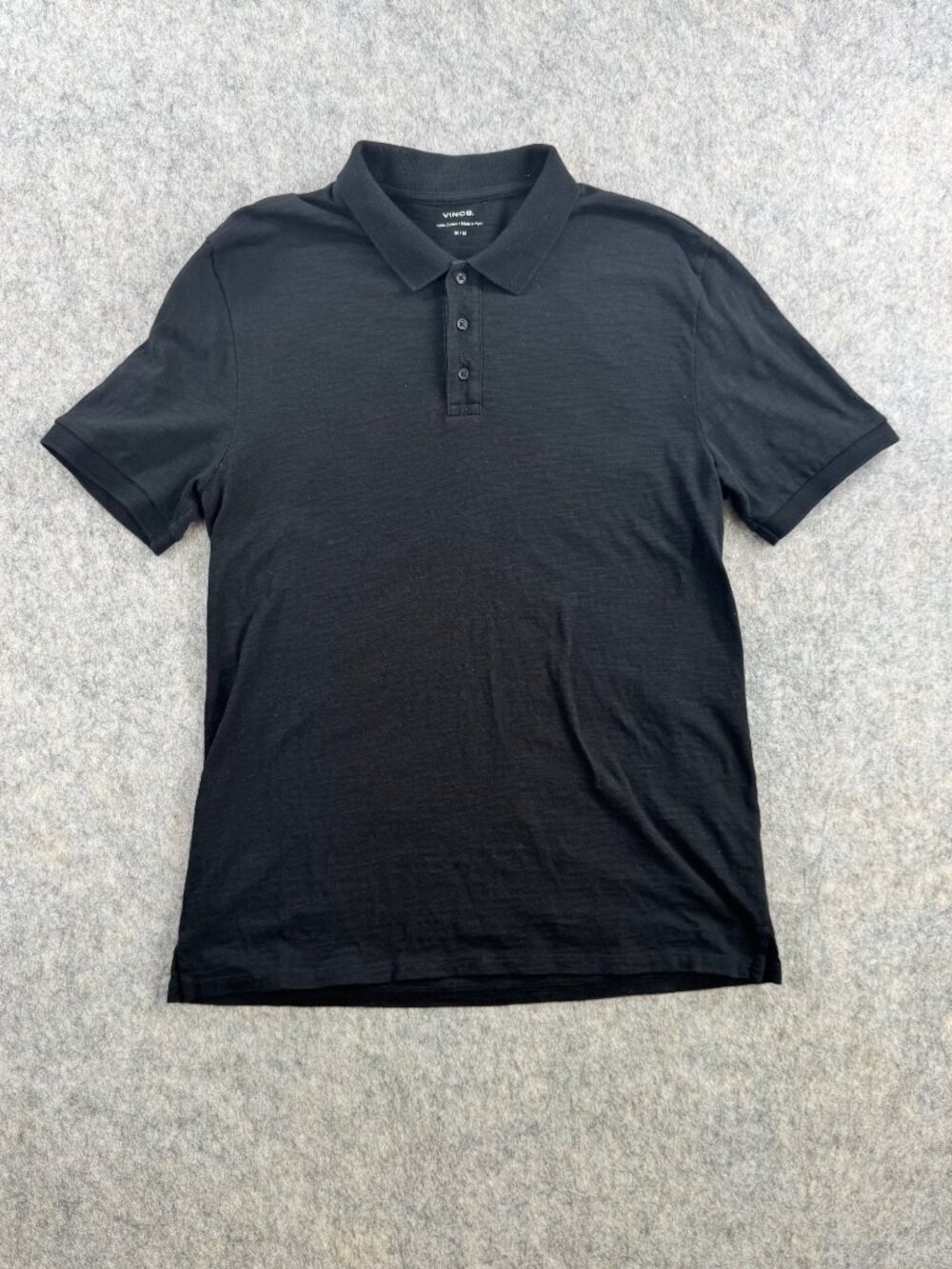 Vince Men’s Polo Shirt Black Cotton Sz M